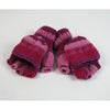 top view pink wool fingerless gloves with mitten flap