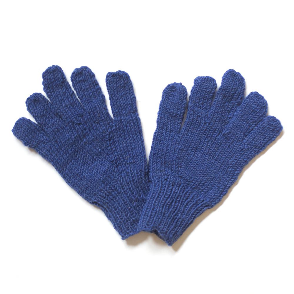 wool gloves in plain blue colour