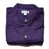 fair trade purple grandad collar shirt made in Nepal