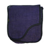 purple shoulder bag made from hemp