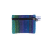 fair trade green purple striped gehri cotton coin purse from Nepal