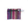 fair trade pink multi colourful striped gehri cotton coin purse from Nepal
