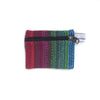 fair trade red turquoise striped gehri cotton coin purse from Nepal