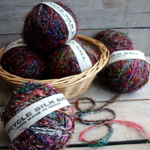 multiple balls silk yarn