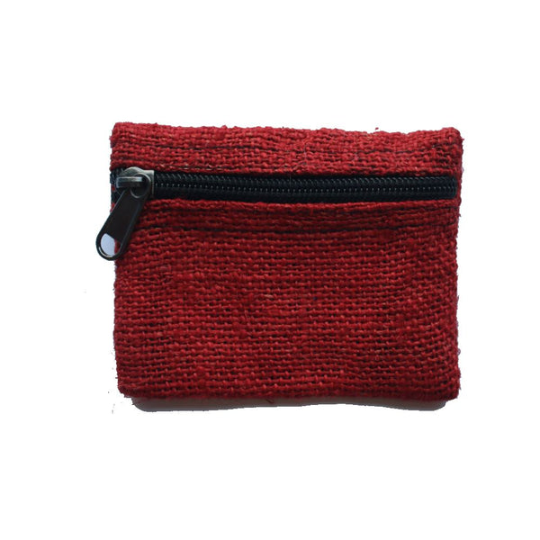 hemp coin purse in red