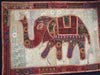 red embroidered elephant wall hangings from india
