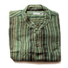 fair trade men's shirt striped green natural sourced from Nepal