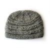 grey rib knit wool beanie hat 