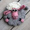 grey fluffy sheep baa purse
