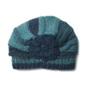 rib knit shell beanie hat in teal green colours