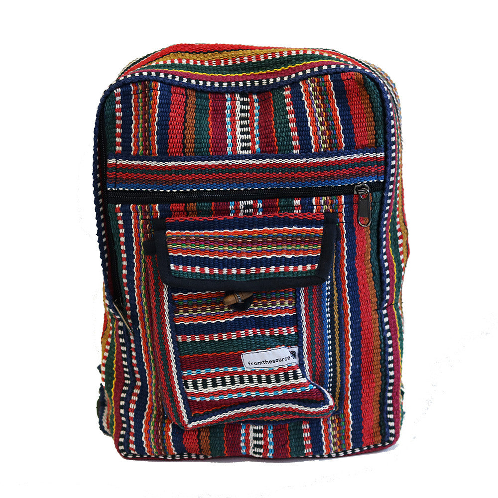 Small Rucksha Colourful Small Fair Trade Cotton Rucksack From Nepal – From The Source