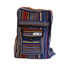 small fair trade blue stripy cotton rucksack