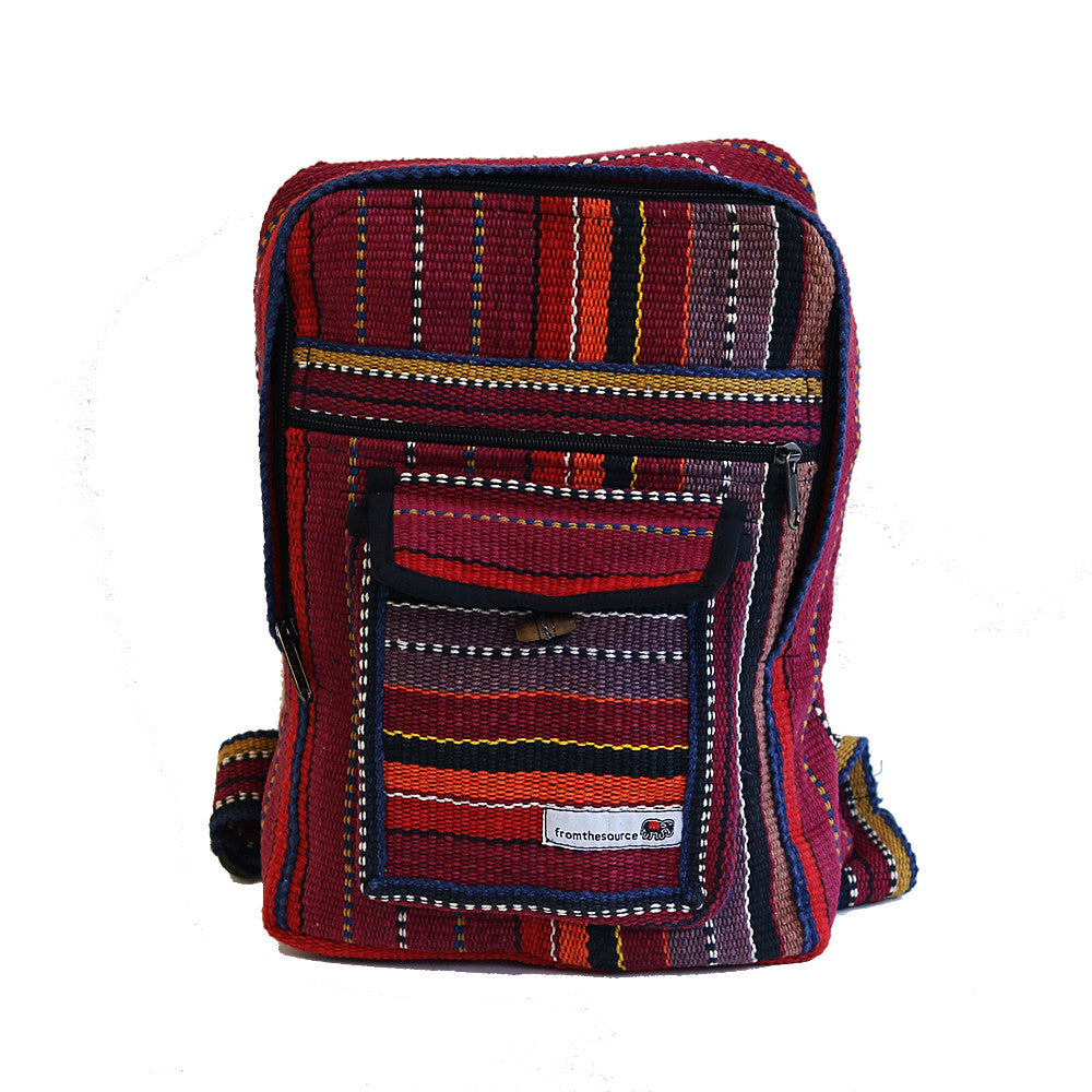 Colourful Small Fair Trade Cotton Rucksack From Nepal – From The Source