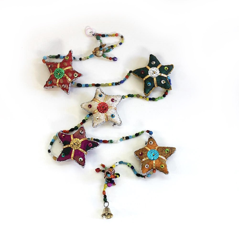 String of stars tota bell Indian hanging decoration
