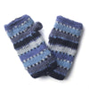 colourful blue striped wool wrist warmers