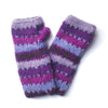 colourful purple striped wool wrist warmers