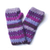 colourful purple striped wool wrist warmers