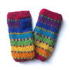 fair trade rainbow stripe wool wristwarmers