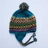 winter stripe ear flap bobble hat