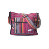 fair trade ember striped gehri cotton zip top shoulder bag from Nepal